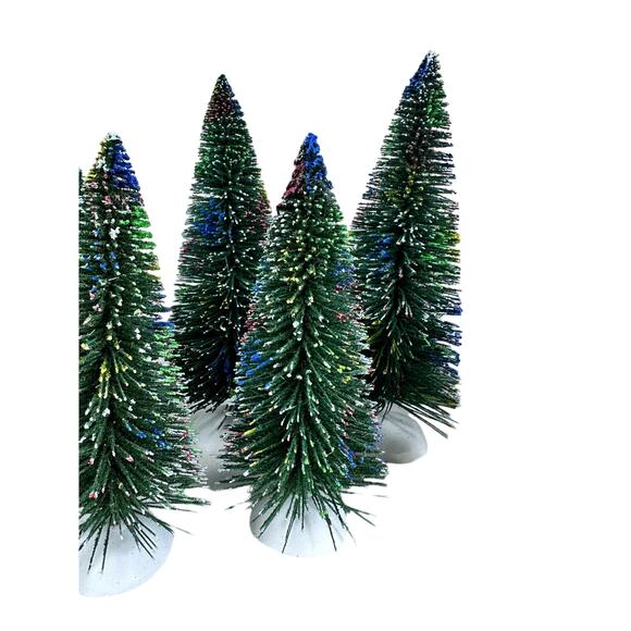 Bottle Brush Christmas Village Trees-Lot of 10 Assorted Trees (8 are Dept 56) - Picture 3 of 11